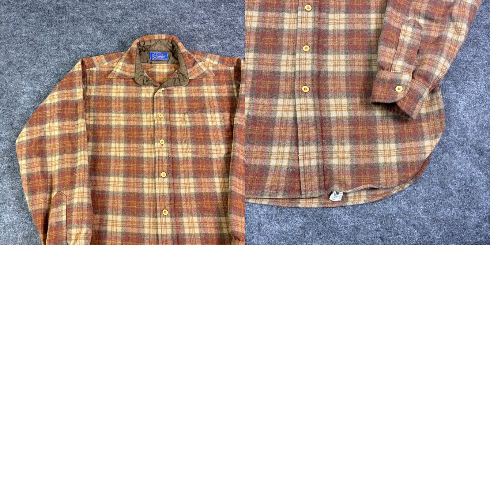 Pendleton VINTAGE Pendleton Wool Shirt Mens Medium Plaid Flannel Brown 80s Size US M / EU 48-50 / 2 - 8 Thumbnail