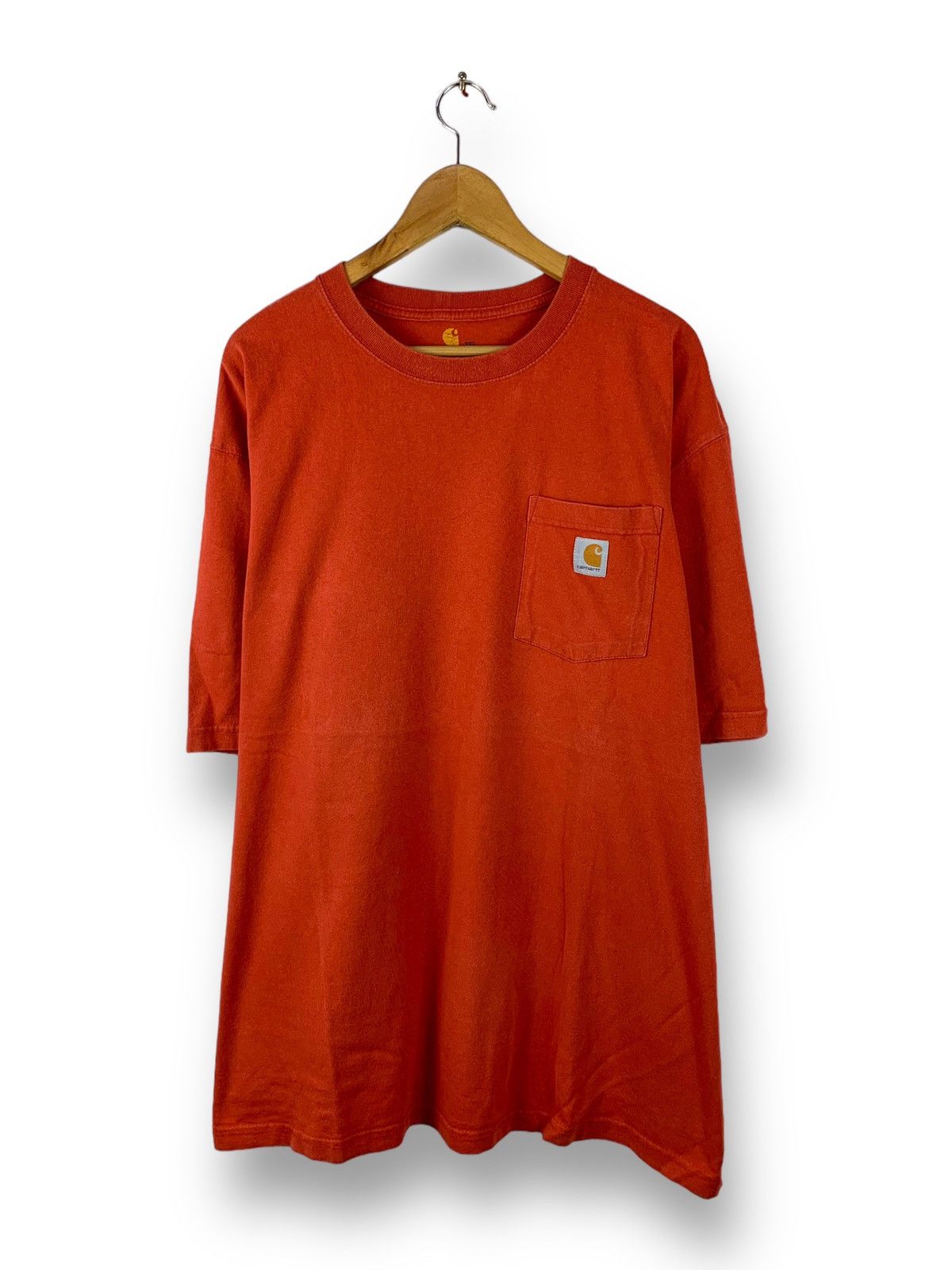 image of Steals! Carhartt Pocket Tee Orange Shirts Workwear, Men's (Size 2XL)
