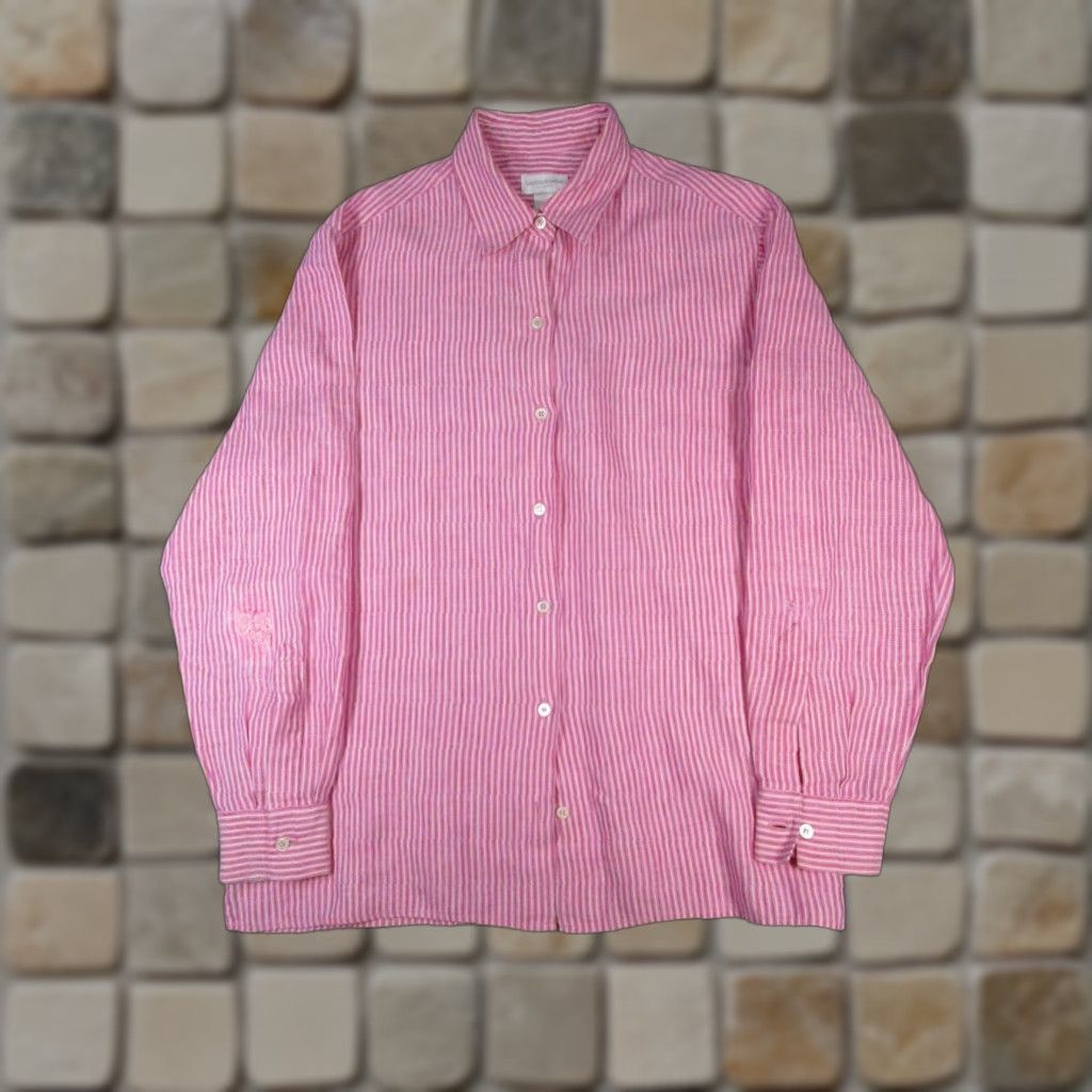 Liz Claiborne Liz Claiborne Shirt Womens Medium Multicolor Linen Button-Up Size M / US 6-8 / IT 42-44 - 1 Thumbnail