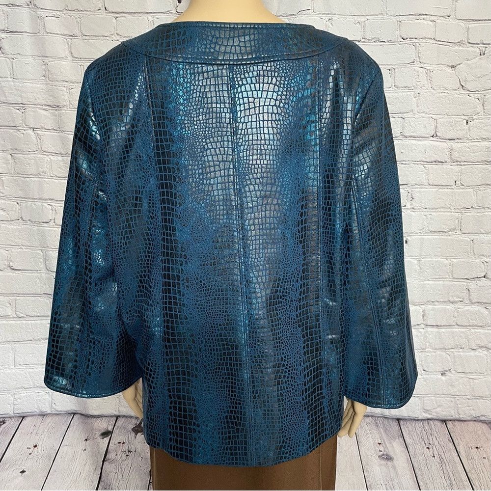 Other NWT New Susan Graver Style Blue Snake Print Pattern 3/4 Sle Size L / US 10 / IT 46 - 3 Thumbnail