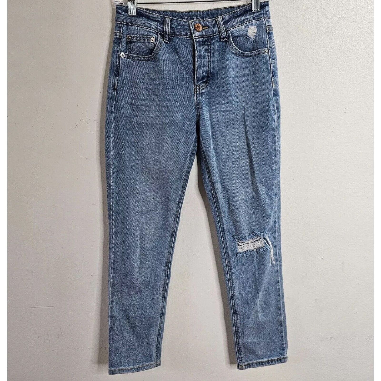 Other Wild Fable Med Wash Distress Knee Slim-Fit Button Jeans 0 Size 25" / US 0 / IT 36 - 1 Thumbnail