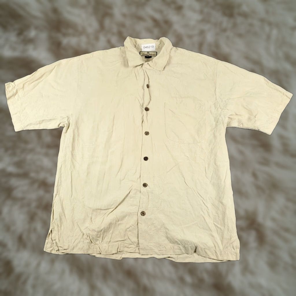 Tommy Bahama Tommy Bahama Button-Up Shirt Mens Medium Beige Short Sleeve Hawaiian Aloha Size US M / EU 48-50 / 2 - 1 Thumbnail