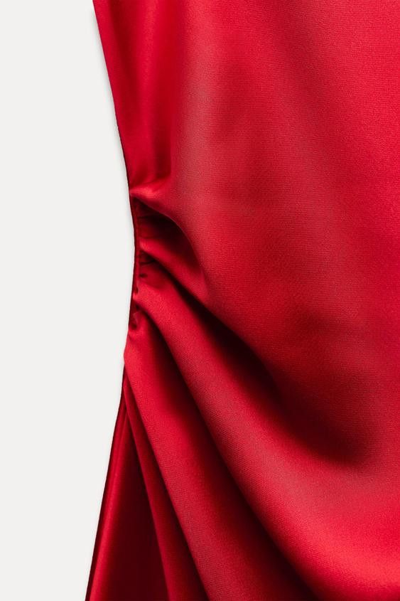 Zara ZARA SATIN EFFECT MIDI DRESS Size L / US 10 / IT 46 - 3 Thumbnail
