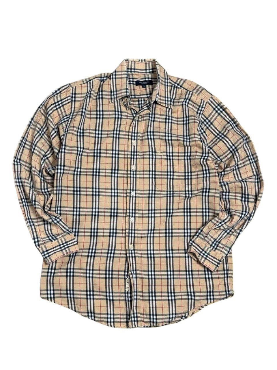 Burberry Vintage 90s Burberry Nova Check Shirt Beige Size US S / EU 44-46 / 1 - 1 Thumbnail