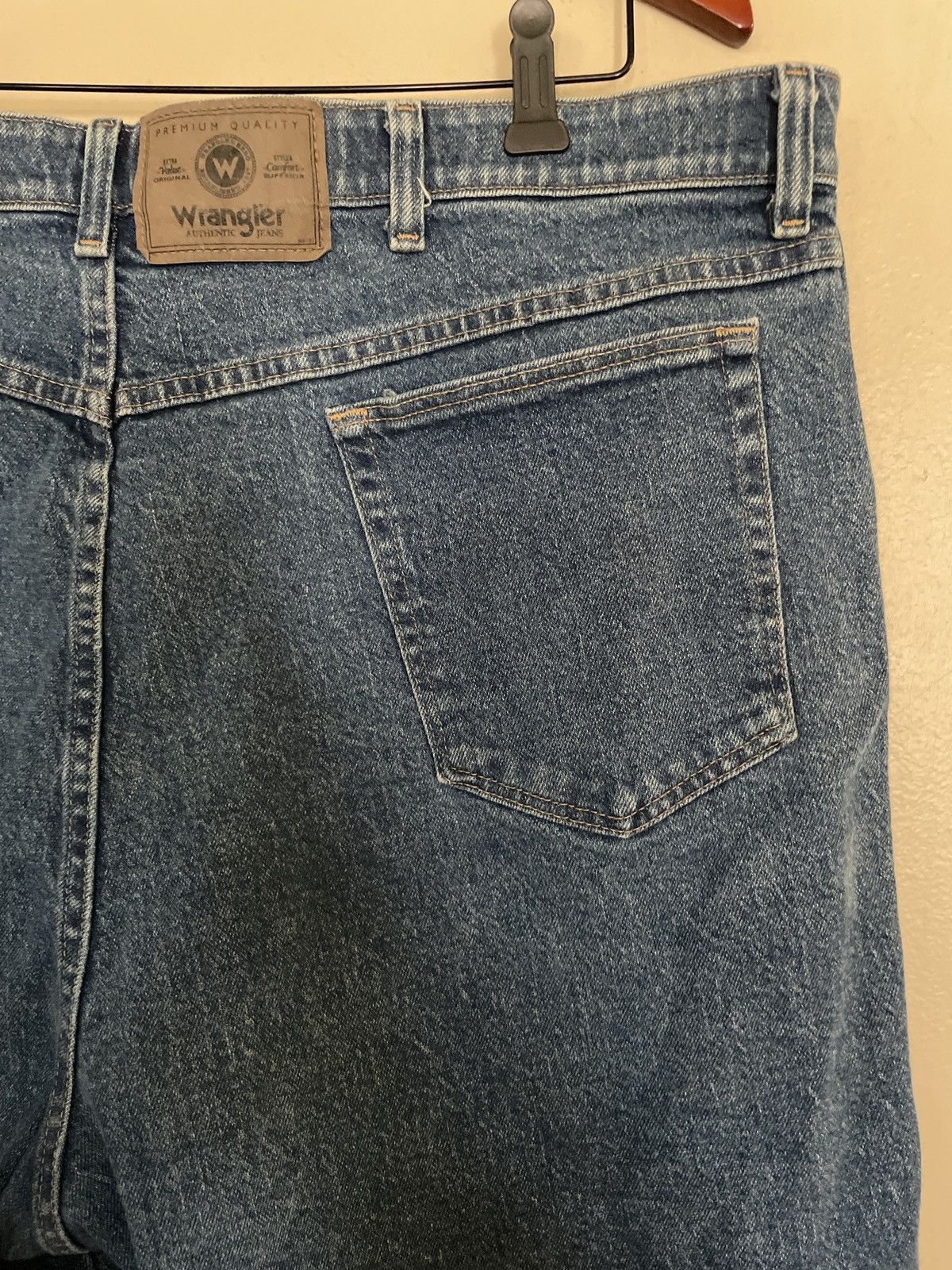 Designer × Vintage × Wrangler Wrangler Denim Blue Jean Shorts Jorts Waist 42X8” vintage 🔥 Size US 42 / EU 58 - 7 Thumbnail