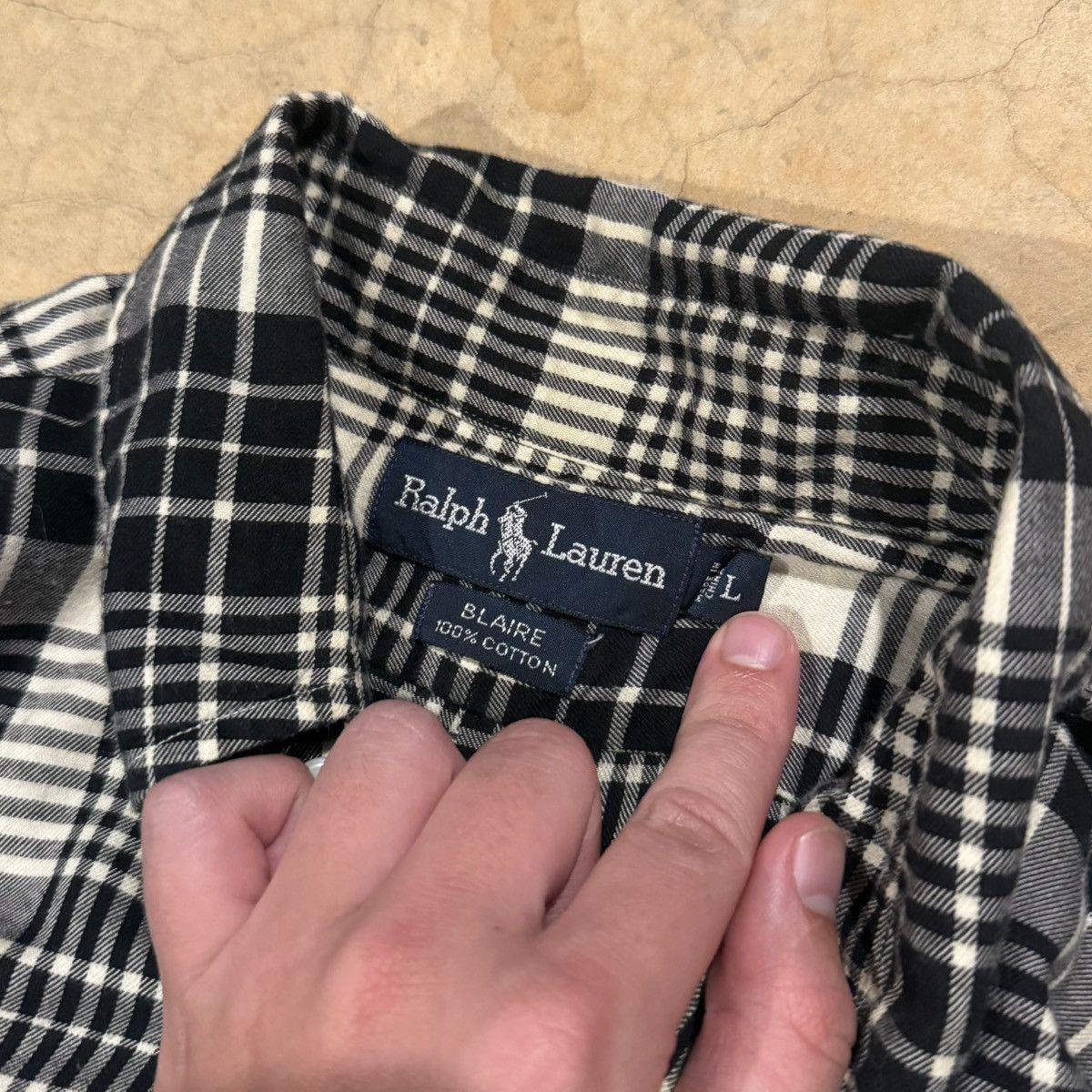 Polo Ralph Lauren 1990s Polo Ralph Lauren Faded Plaid Flannel Shirt ERD Grunge Size US L / EU 52-54 / 3 - 6 Thumbnail