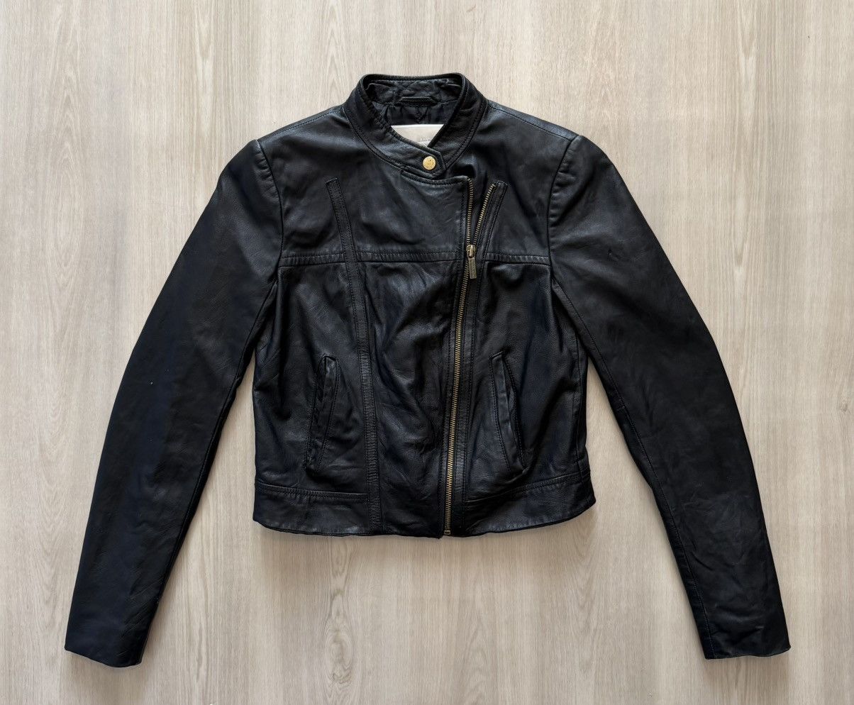 Michael Kors Michael Kors Lambskin Leather Moto Cafe Racer Jacket Sz XS Size XS / US 0-2 / IT 36-38 - 1 Thumbnail