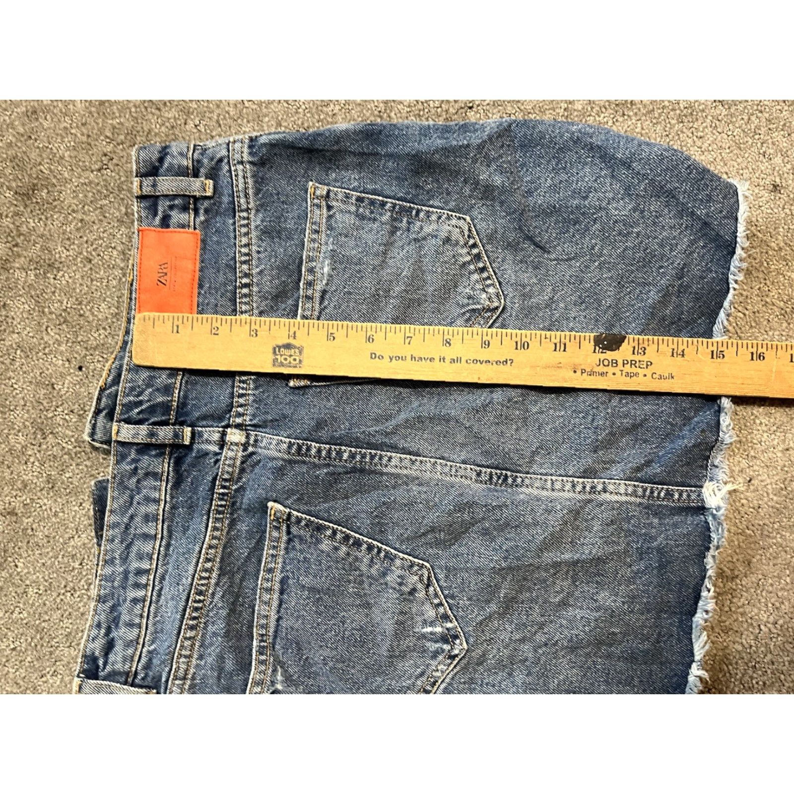 Zara Zara Skirt Womens XS Blue Denim Mini Distressed Raw Hem 100% Cotton Size 26" / US 2 / IT 38 - 5 Thumbnail