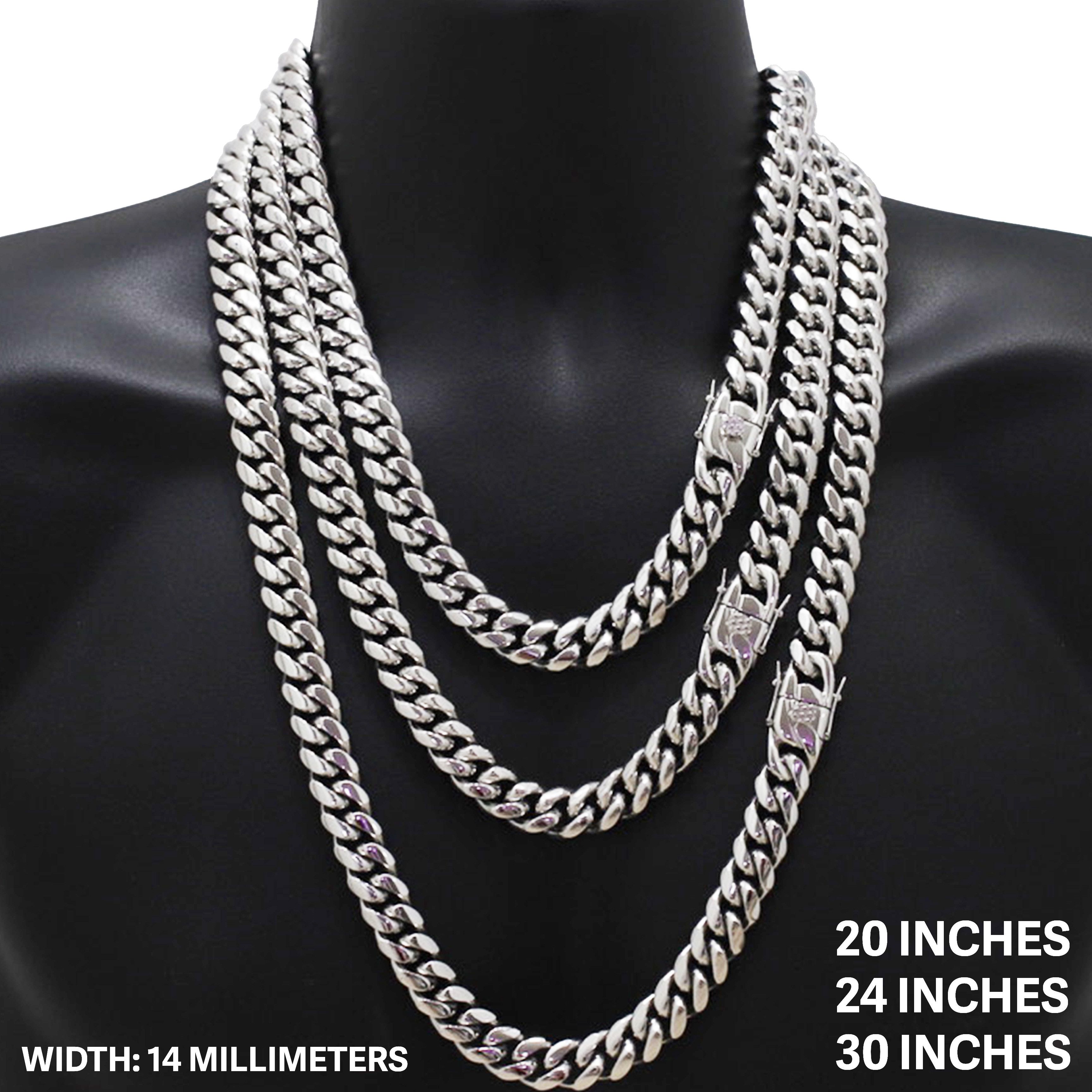 Other 316L Stainless Steel 14mm Miami Cuban Link Chain Necklace24" Size ONE SIZE - 1 Thumbnail