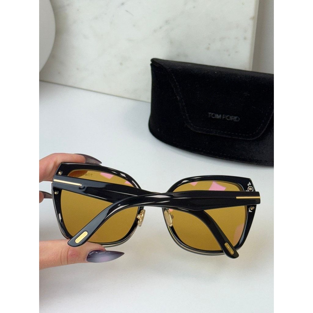 Tom Ford NEW Tom Ford TF1223 Plum Black Yellow Tint Sunglasses $600 Size ONE SIZE - 9 Thumbnail