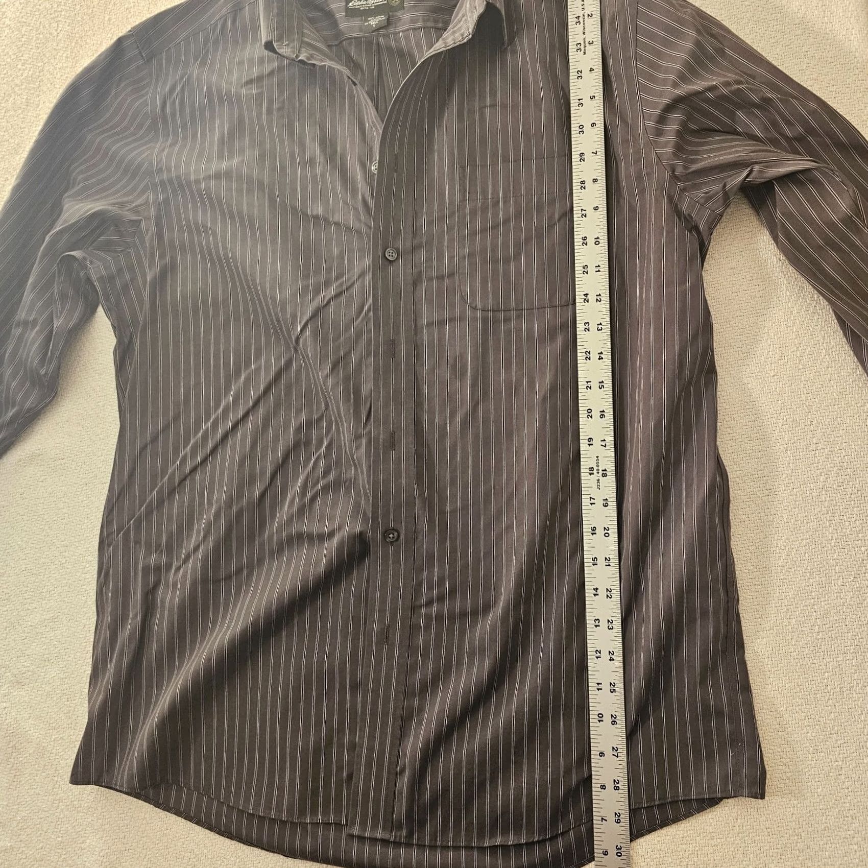 Eddie Bauer VINTAGE Eddie Bauer Shirt Mens L Tall Black Stripe Cotton Button-Down Long Sleeve Oxford Size US L / EU 52-54 / 3 - 4 Thumbnail