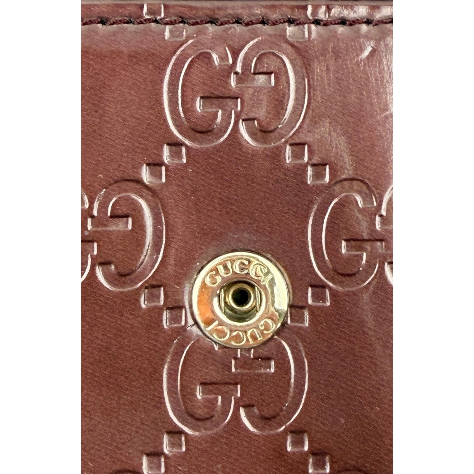 Gucci Gucci Guccissima Lovely Heart Continental Wallet Burgundy Size ONE SIZE - 14 Thumbnail
