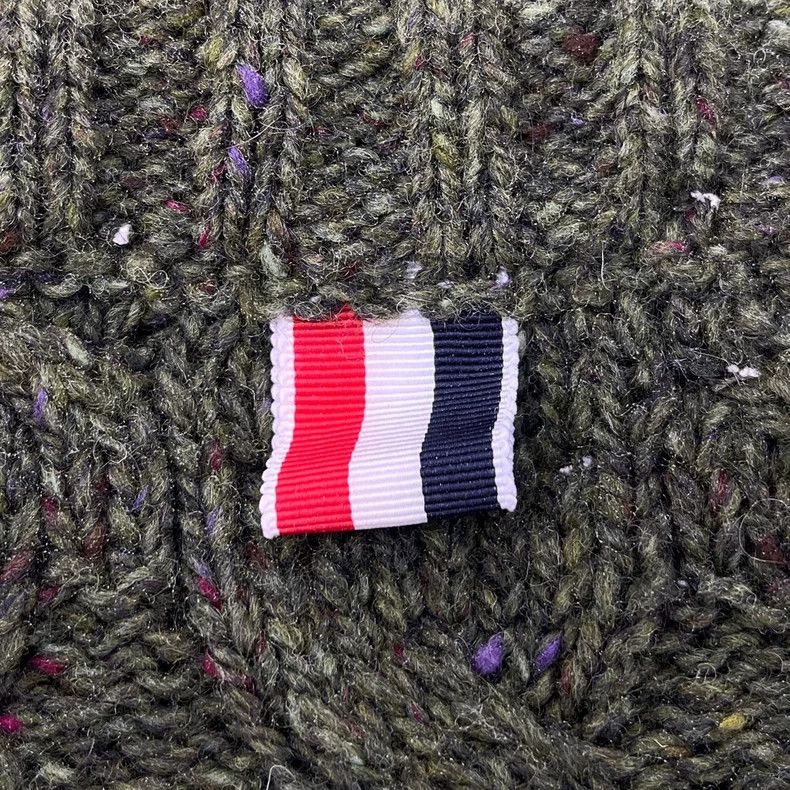 Thom Browne Thom Browne Size 3Olive Arm Striped Wool Sweater 2501-Nexta Size US L / EU 52-54 / 3 - 7 Thumbnail