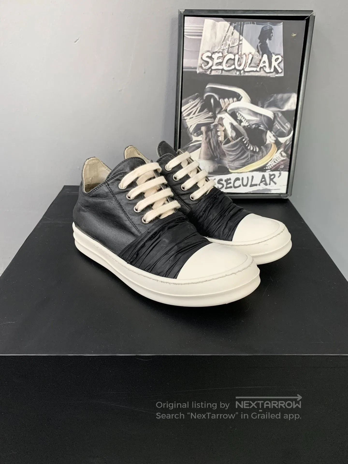Rick Owens rick owens black and white low-top sneakers. Size US 6 / IT 36 - 1 Thumbnail
