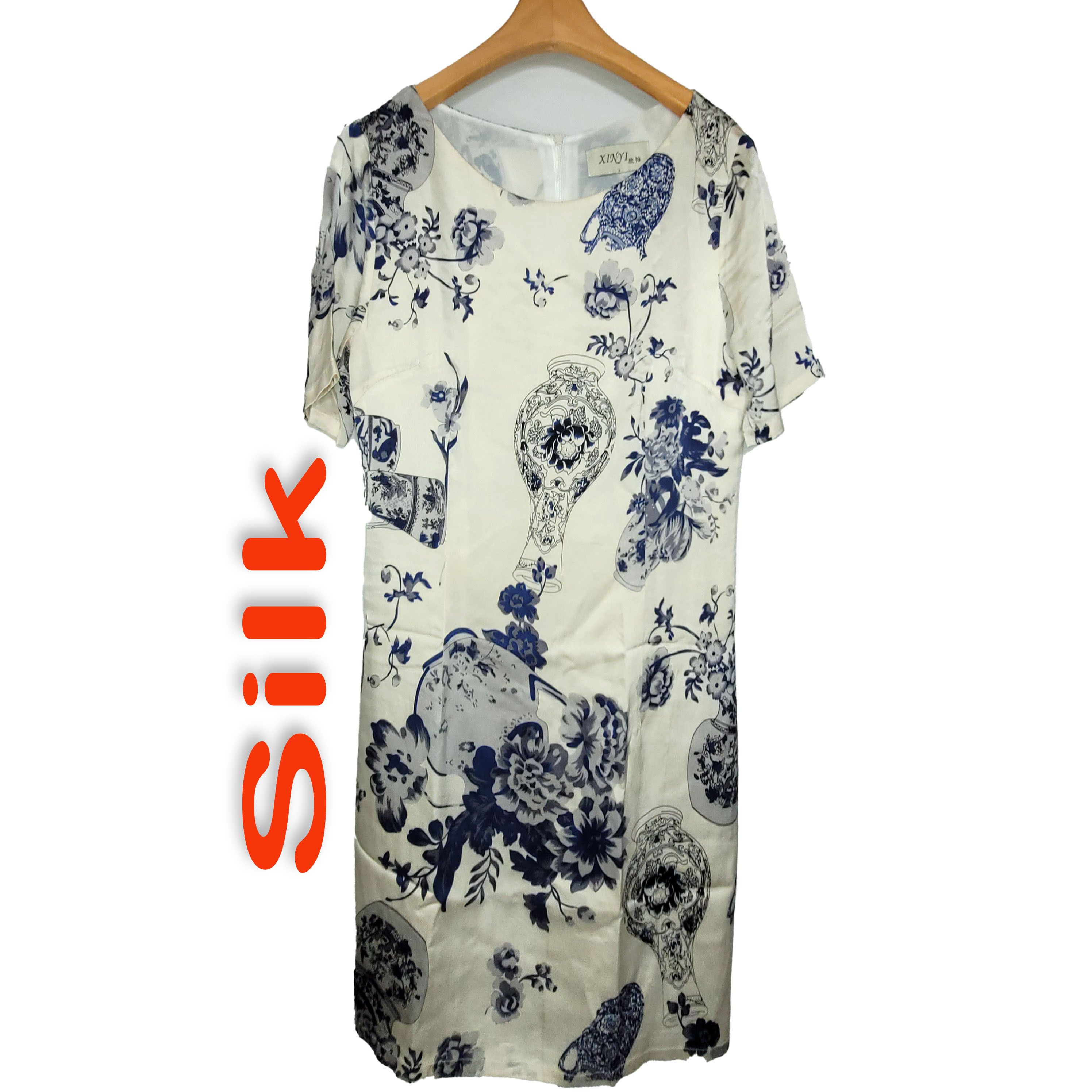 Other Women's Silk Size M Short Sleeve Satin Dress SEC082 Size M / US 6-8 / IT 42-44 - 1 Thumbnail
