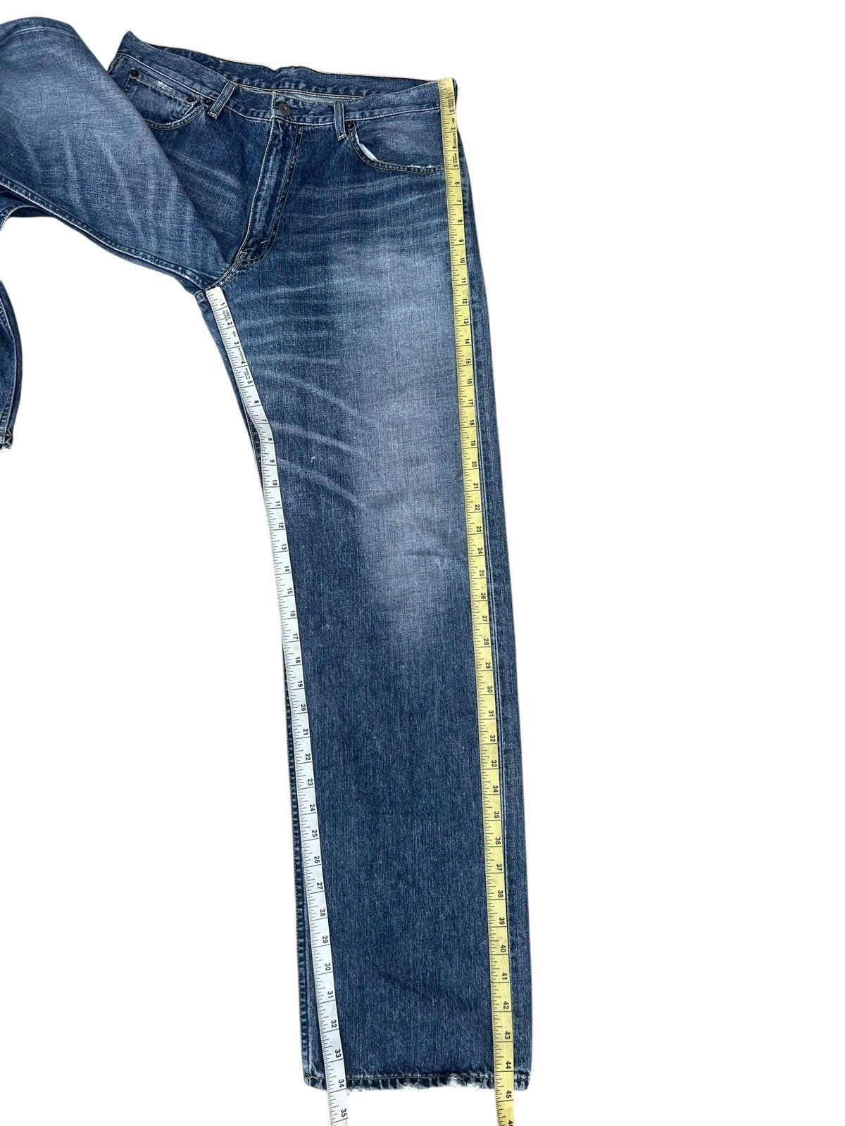 Levi's 2006 Levi’s 503 Leather Patch Distressed Faded Denim Jeans Size US 34 / EU 50 - 4 Thumbnail