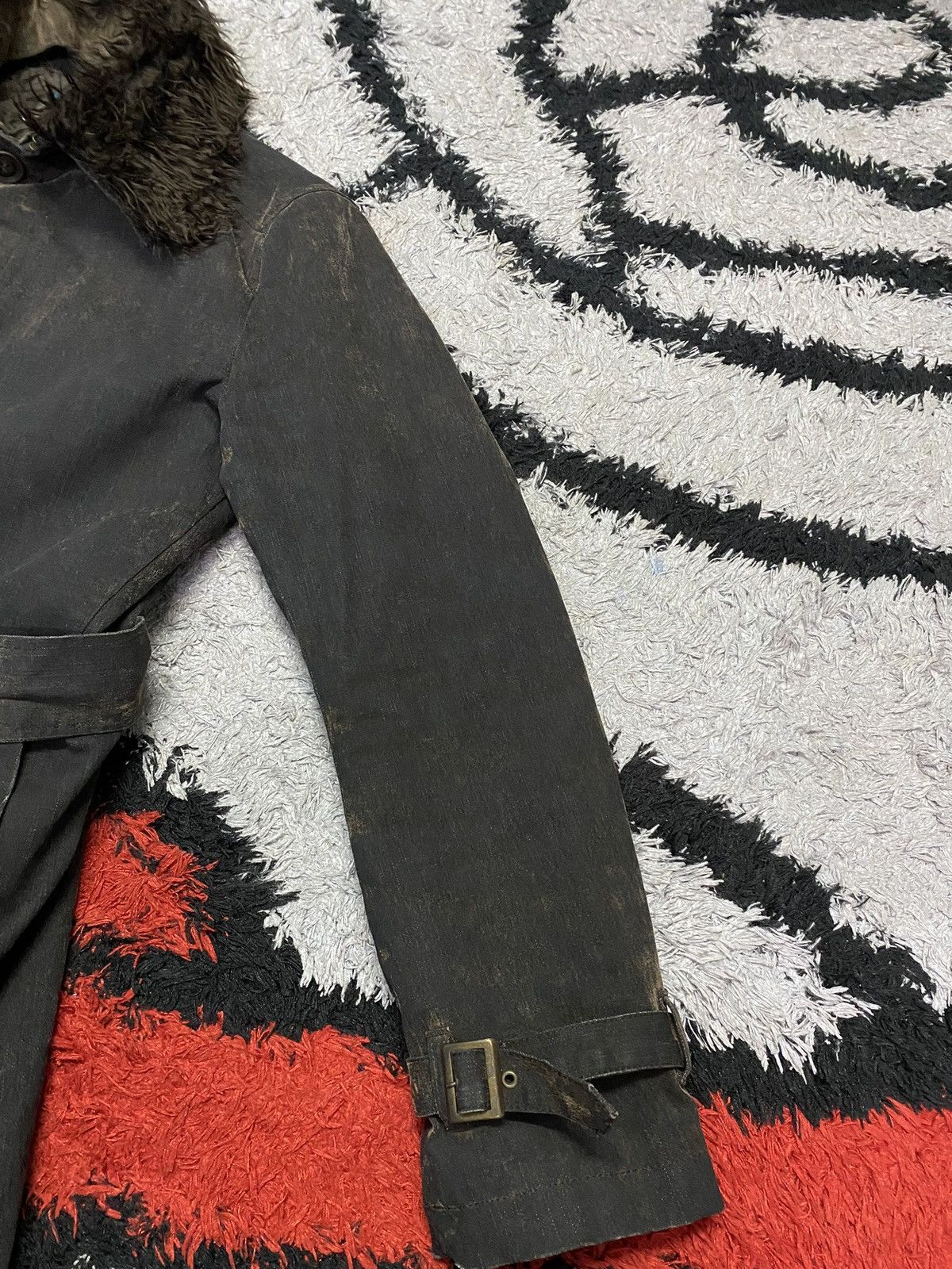 Katharine Hamnett London Katharine Hamnett WAX Jacket Detachable Fur Collar Size US L / EU 52-54 / 3 - 7 Thumbnail