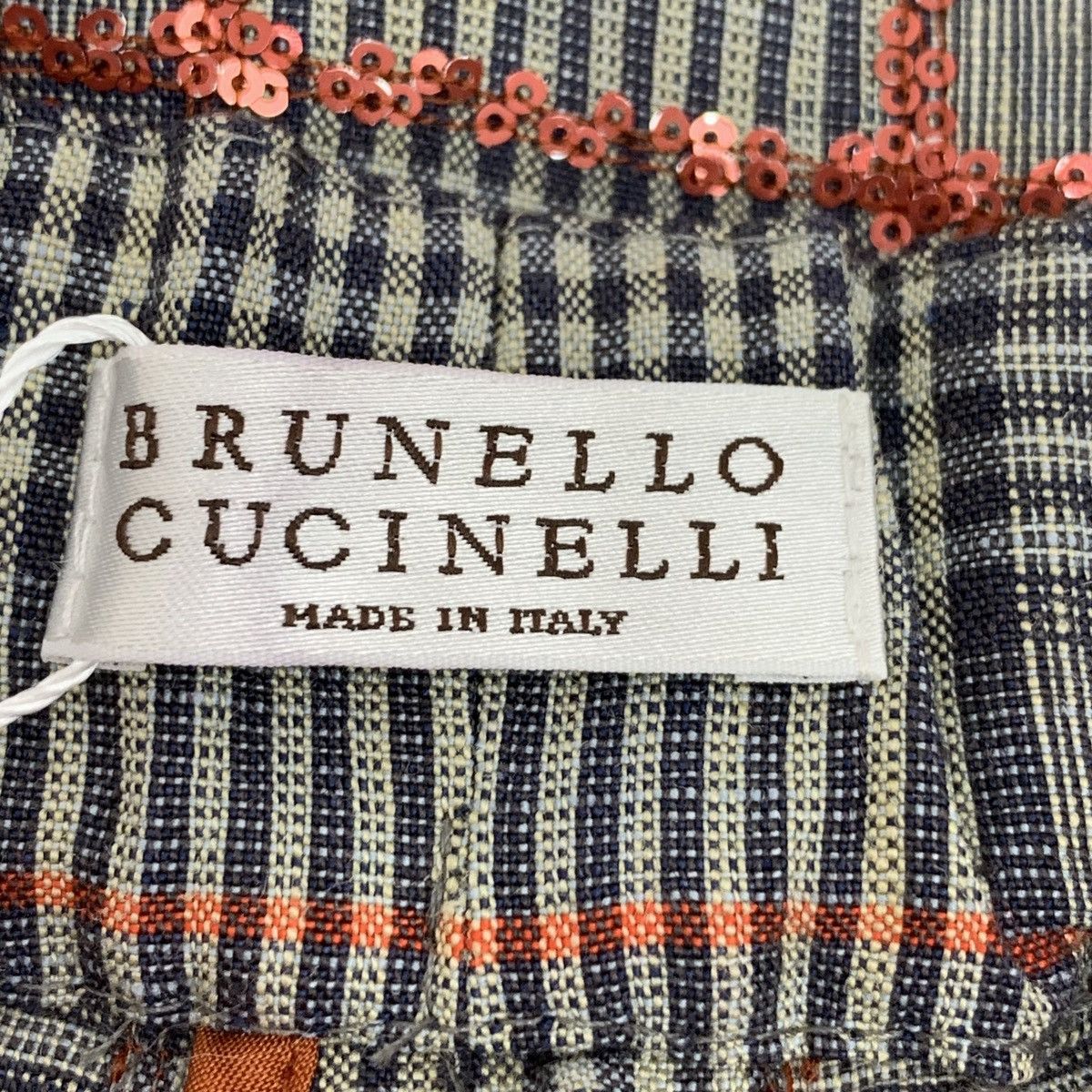 Brunello Cucinelli BC Color-block Plaid Sequin Linen Casual Shorts K26WX Size 26" / US 2 / IT 38 - 5 Thumbnail