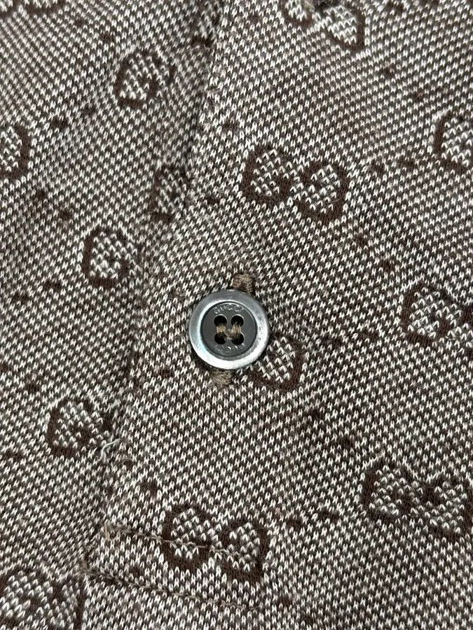 Gucci 2000s Gucci Grey Monogram Contrast Yellow Collar Polo Size US S / EU 44-46 / 1 - 10 Thumbnail