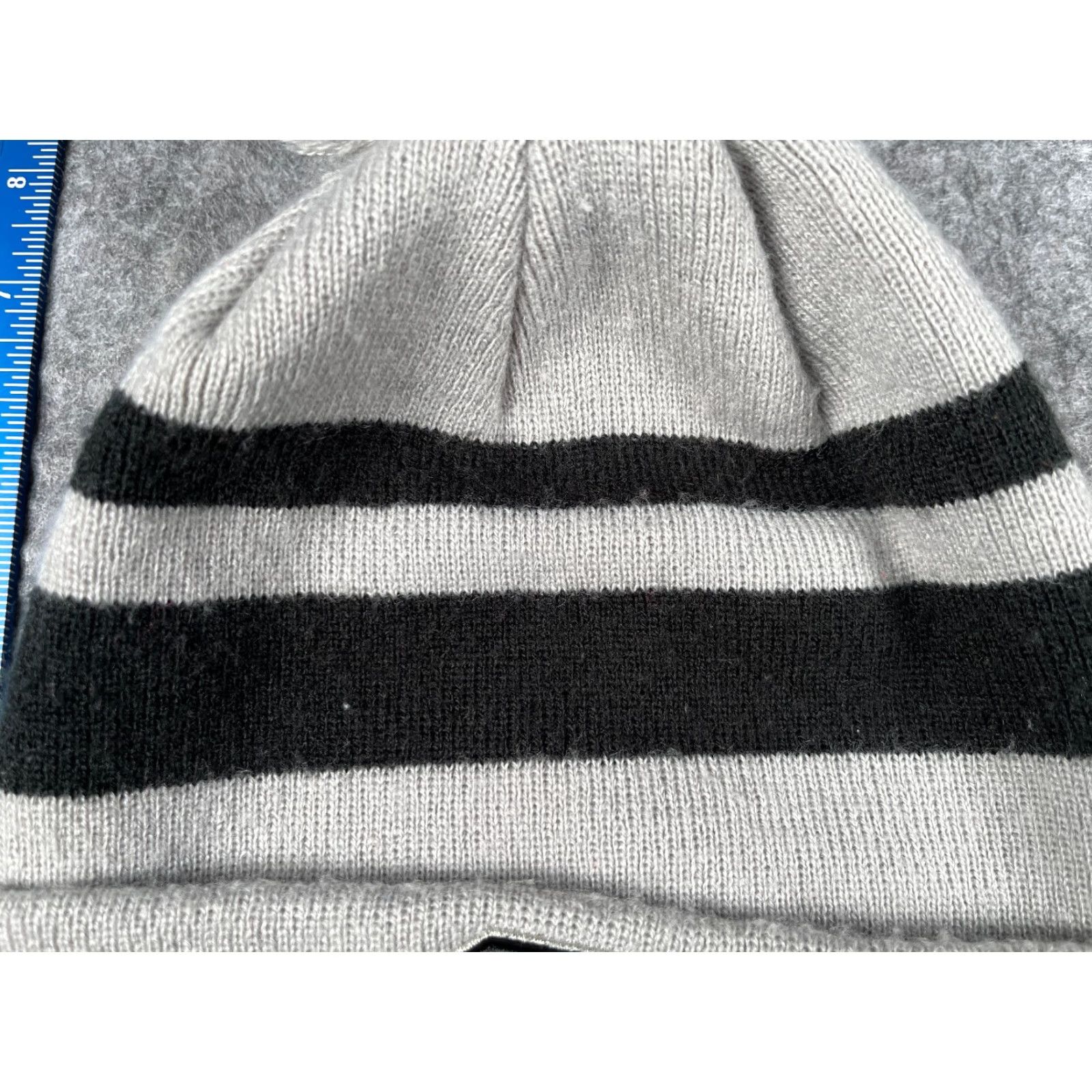 New Era New Era Beanie Hats Adult One Size Gray Stripe 100% Acrylic Pom Beanie, Knit, Sports, Men, Lightweight, Adjustable, Casual, Fall Spring Summer Winter Size ONE SIZE - 3 Thumbnail