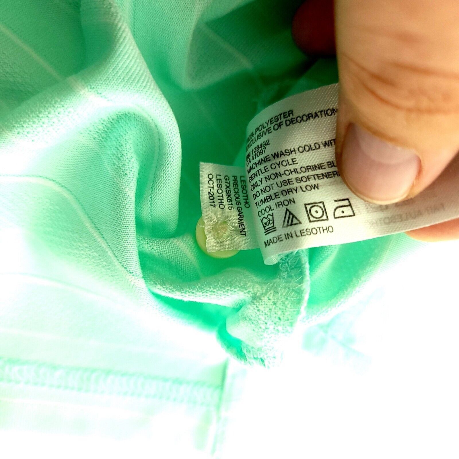 Greg Norman Greg Norman Large Play Dry Seafoam Green Striped Collared Po Size US L / EU 52-54 / 3 - 9 Thumbnail
