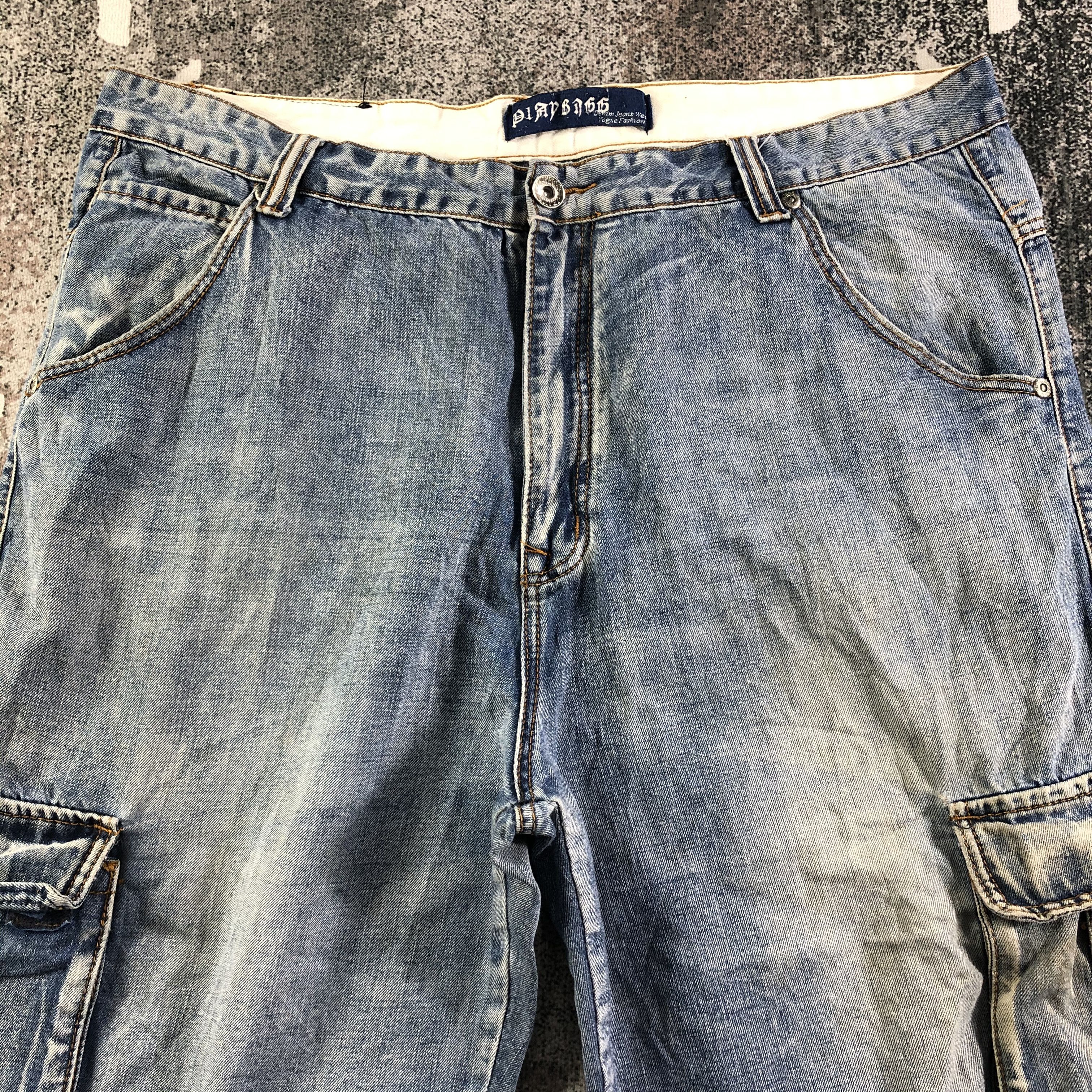 Japanese Brand Play Bigg Jeans Cargo Jeans Short Pants Denim KJ2195 Size US 42 / EU 58 - 3 Thumbnail