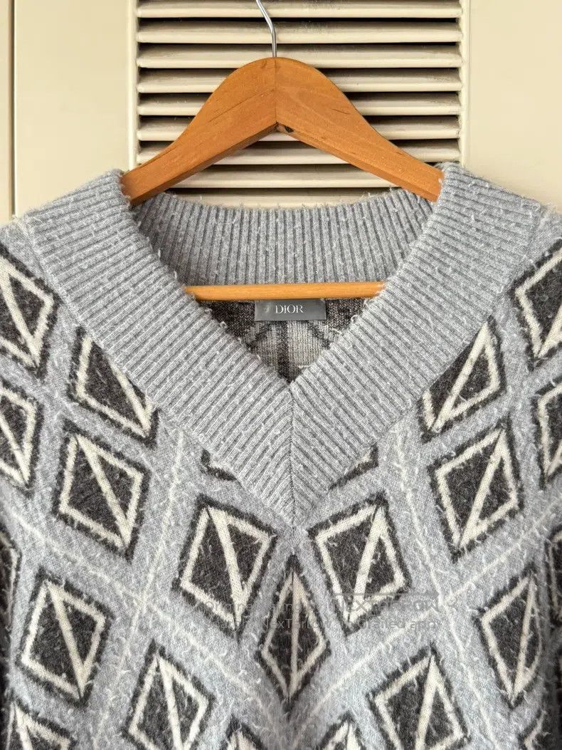 Dior Dior Diamond pattern woollen sweater Size US M / EU 48-50 / 2 - 3 Thumbnail