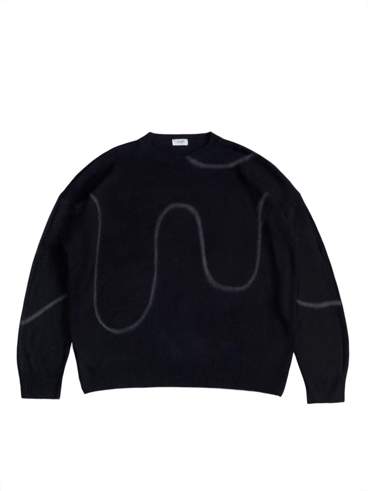 Vintage 3.14 oversize spray paint acrylic knitted sweater black knit Size US XL / EU 56 / 4 - 1 Thumbnail