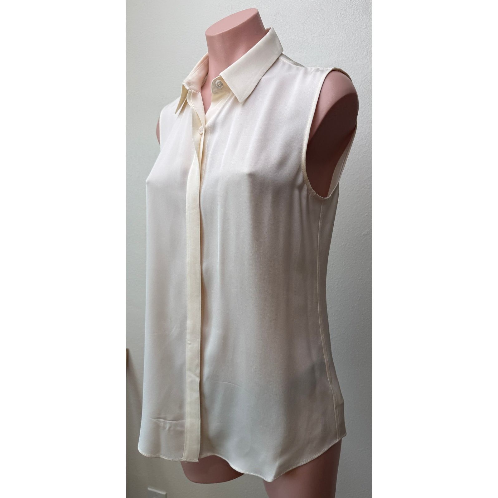 Theory Theory Tanelis Cream Silk Camp Collar Blouse US S Size S / US 4 / IT 40 - 2 Thumbnail