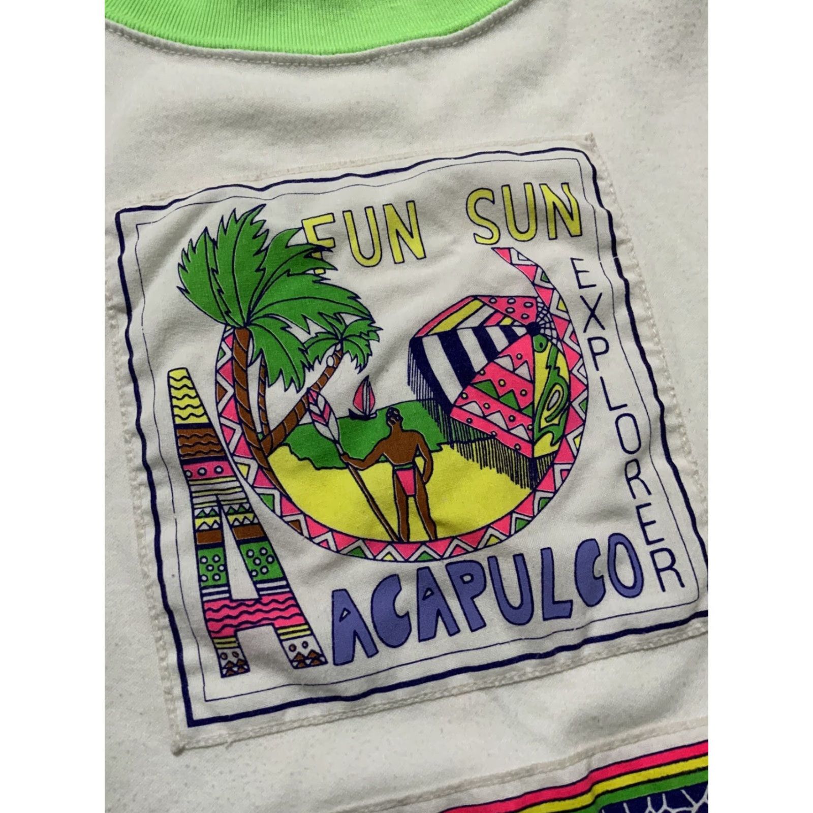 Sun Surf VINTAGE 80s Acapulco Fun Sun Surf Striped Mexico Tourist Travel T-Shirt Sz. M Mens Size US M / EU 48-50 / 2 - 5 Thumbnail