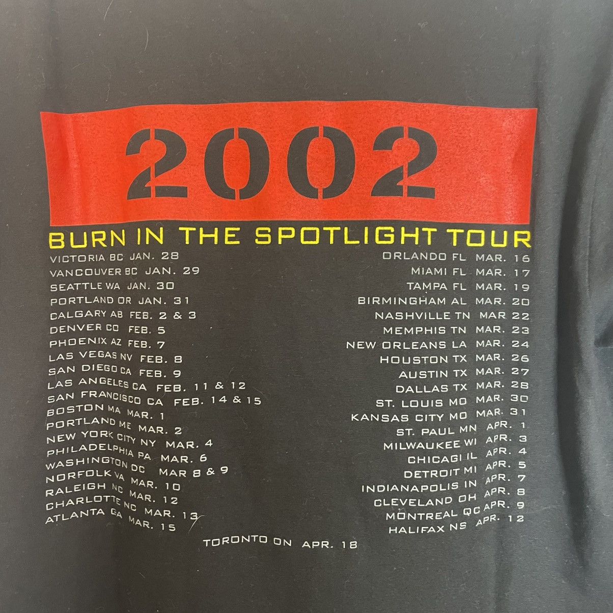 Vintage 2002 Nelly Furtado Burn in the Spotlight Tour Shirt