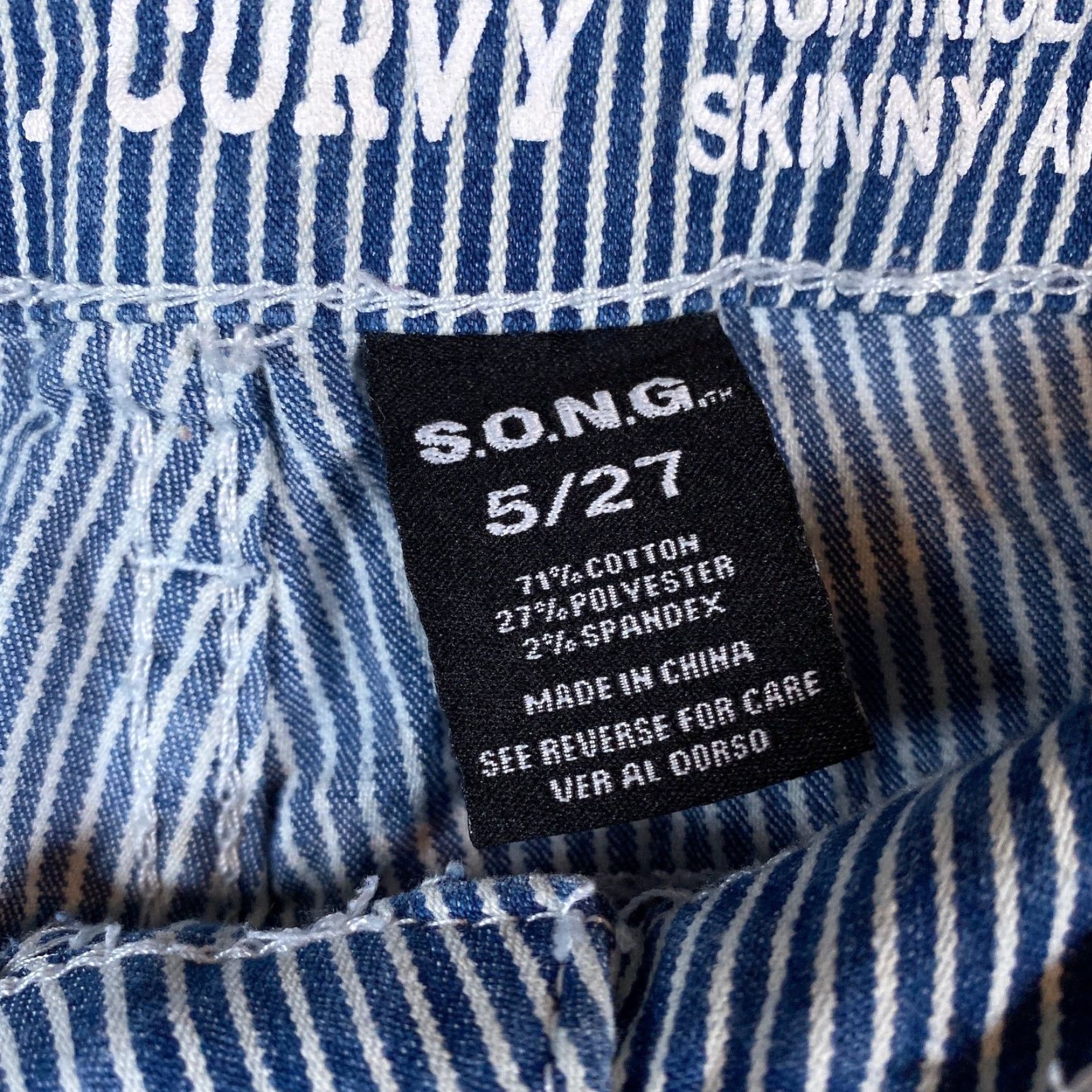 Vintage VINTAGE S.O.N.G Womens Jeans Blue Denim High Rise Skinny Ankle Grazer Distressed 5/27 Size 27" / US 4 / IT 40 - 5 Thumbnail