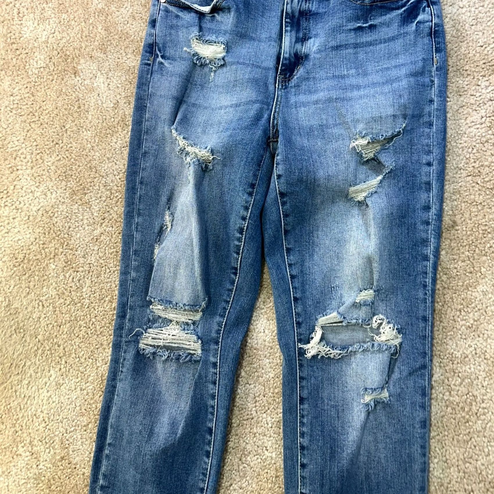 Vintage Judy Blue Women’s High Rise Boyfriend Jeans 5/27 Blue Denim Stretch Slim 27in 29in 5-Pocket Classic Cotton Blend Junior Size 5, 27,Womens, Jeans Size 27" / US 4 / IT 40 - 2 Thumbnail