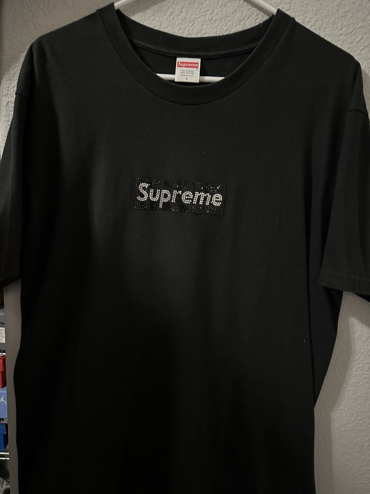 Supreme × Swarovski Supreme Swarovski Box Logo BOGO Tee Black Large Size US L / EU 52-54 / 3 - 4 Thumbnail
