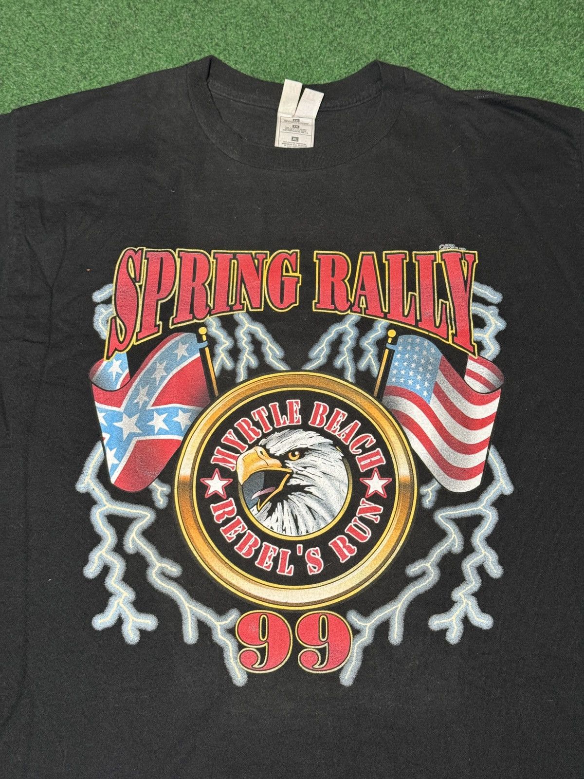 Harley Davidson × Vintage Vtg 90s Motorcycle Rally Myrtle Beach Lightning T Shirt Size US XL / EU 56 / 4 - 2 Thumbnail