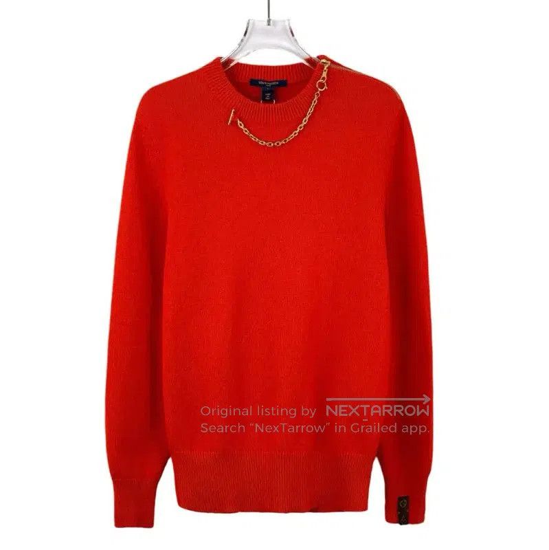 Louis Vuitton Louis Vuitton Red Cashmere Knit Sweater . Size L / US 10 / IT 46 - 1 Thumbnail