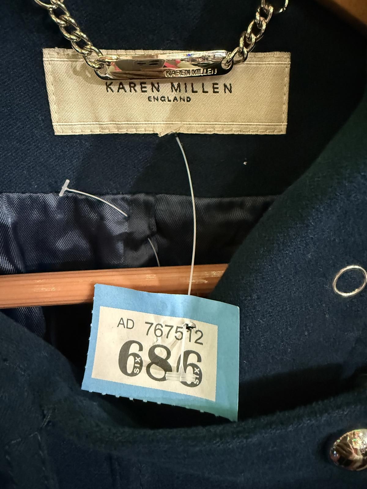 Unknown London Dark Blue Women's Long Coat with Asymmetrical Zipper Size M / US 6-8 / IT 42-44 - 4 Thumbnail