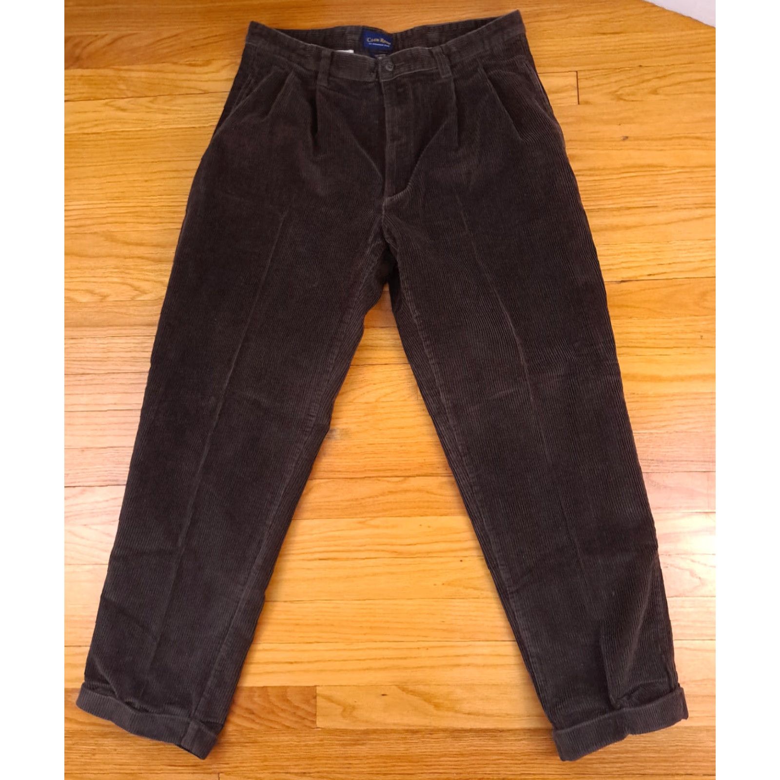 Club Room VINTAGE Club Room Corduroy Pants Men 90s Regular Chino Cuffed 32x38 Brown Size US 32 / EU 48 - 2 Thumbnail