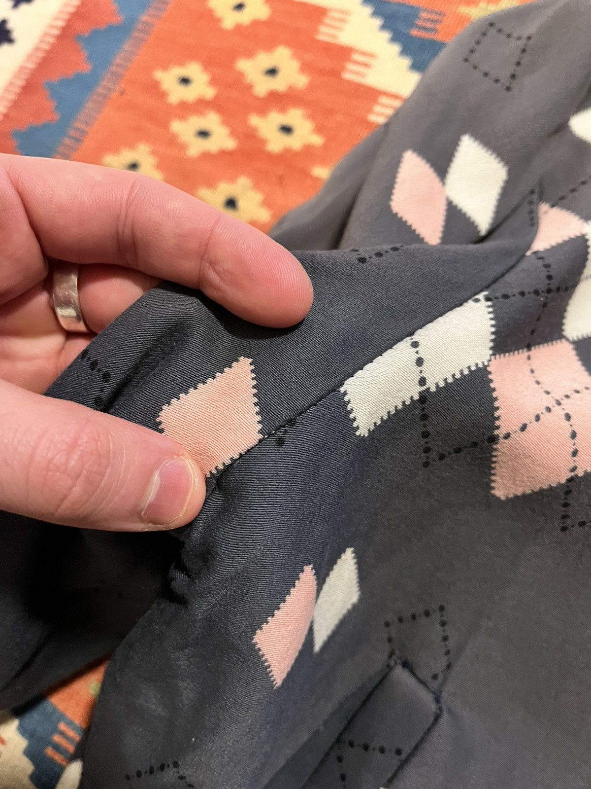 Vintage Vintage 50’s Rayon Gaberdine Atomic Argyle Ricky Jacket Sz L Size US L / EU 52-54 / 3 - 12 Thumbnail