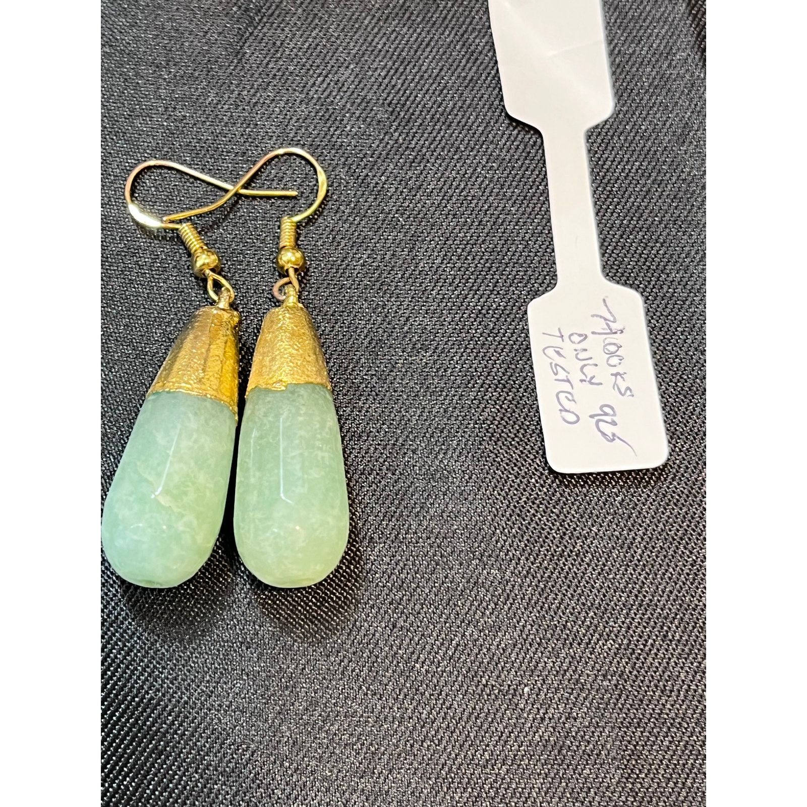 Other Green Chalcedony Drop Earrings Sterling Silver Hooks tested Size ONE SIZE - 4 Thumbnail