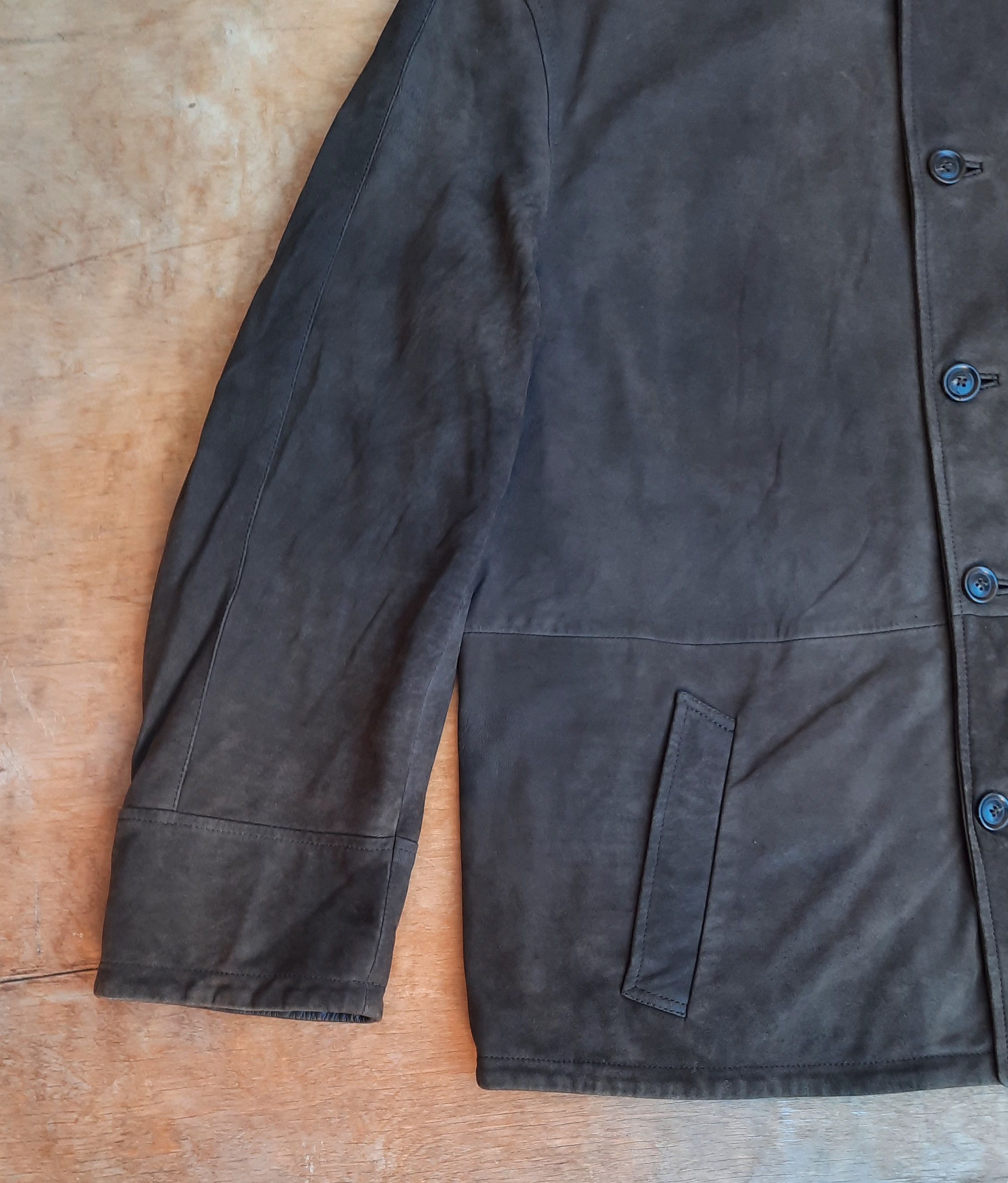 Burberry Burberry Vintage 90s Leather Jacket Classic Khaki Coat Size US L / EU 52-54 / 3 - 10 Thumbnail