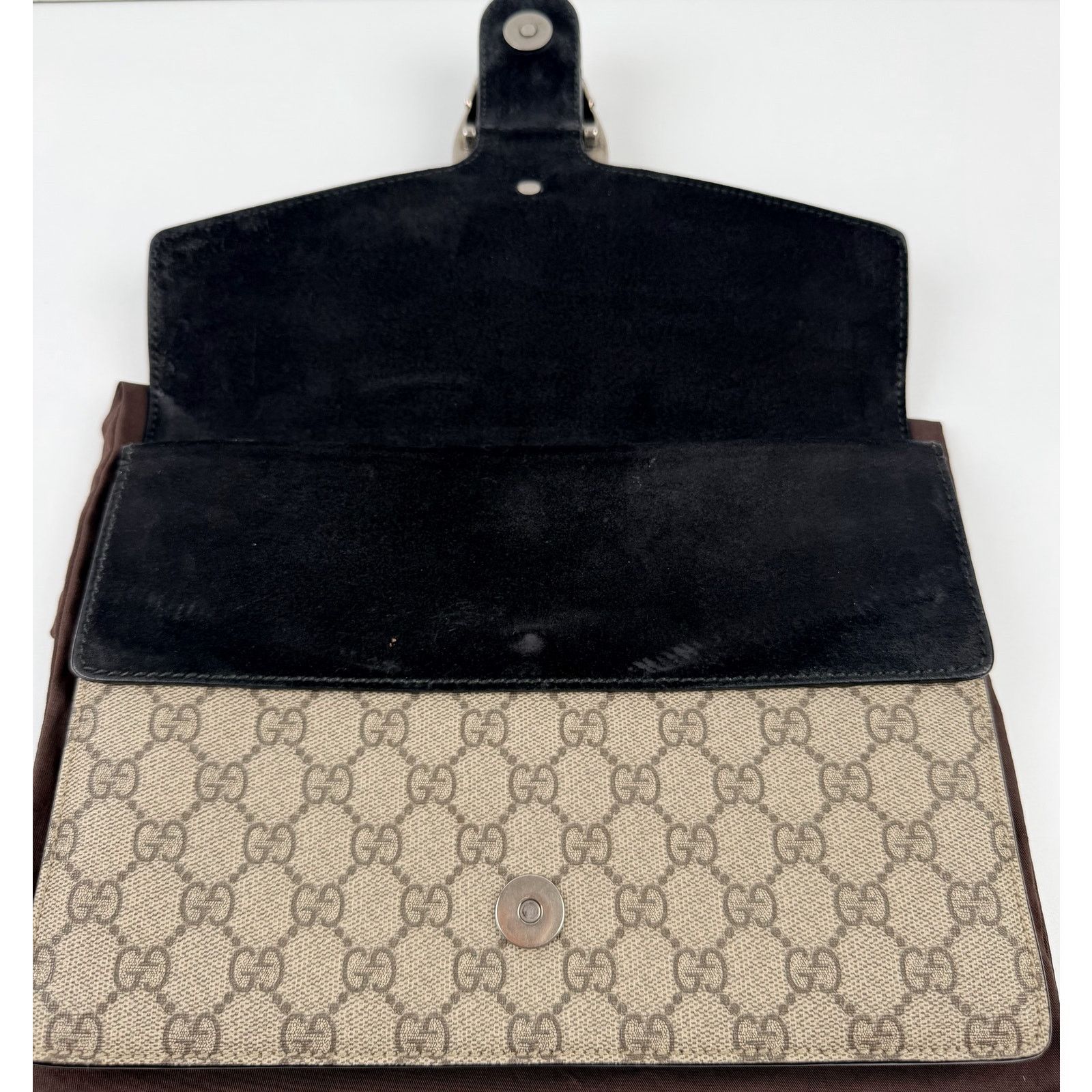 Gucci Gucci Black/Beige GG Supreme Canvas and Suede Dionysus Size ONE SIZE - 6 Thumbnail