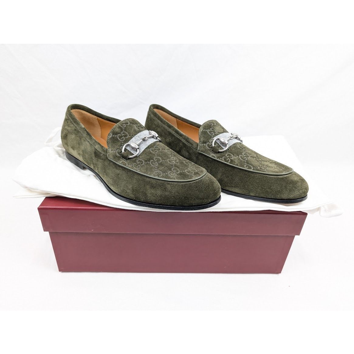 Gucci o1rshd1 Luxury Suede Loafers in Violet Green Size US 9 / EU 42 - 18 Thumbnail