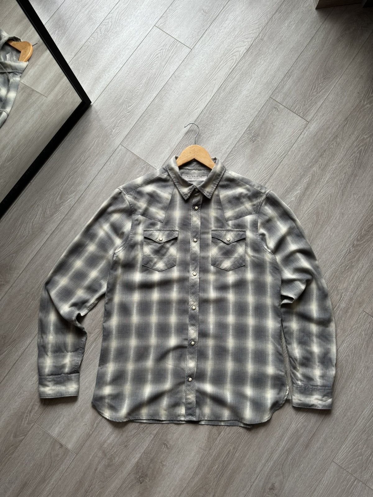 Allsaints × Vintage Vintage All Saints Western Style Kearne LS Shirt Size US L / EU 52-54 / 3 - 1 Thumbnail