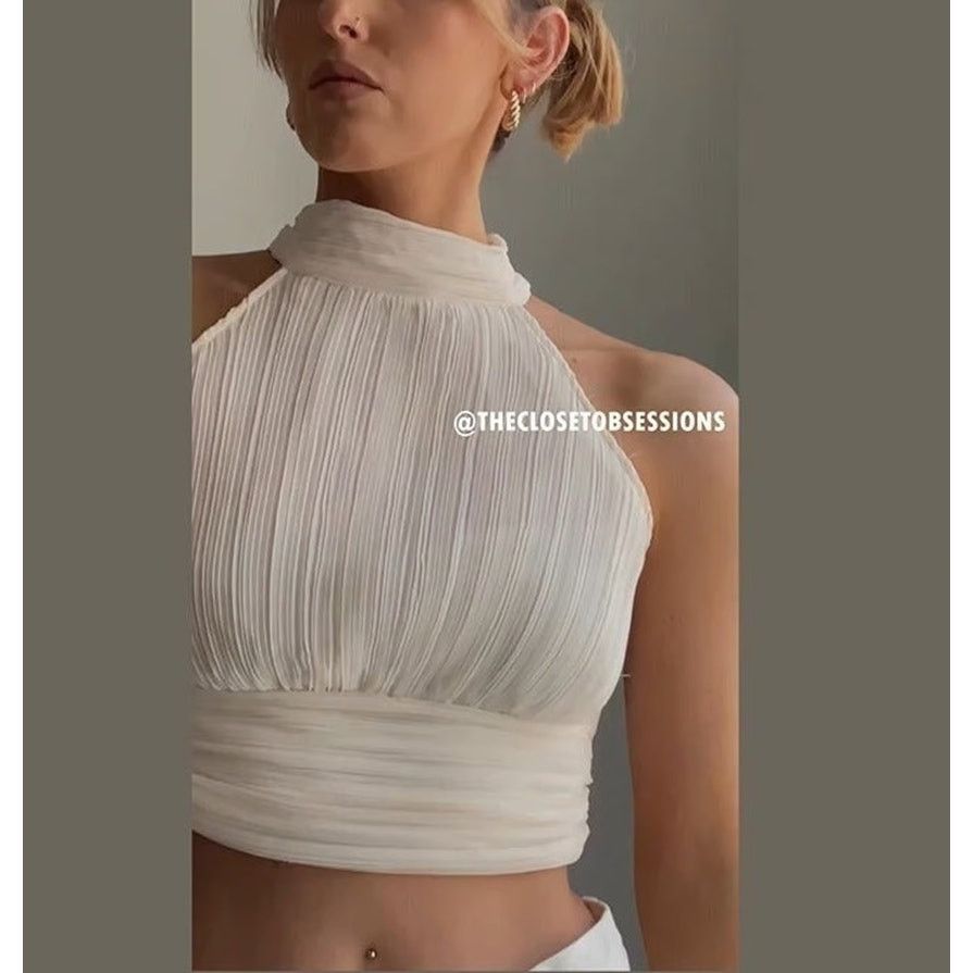 Zara ZARA Pleated Halter Top NWT M Size M / US 6-8 / IT 42-44 - 6 Thumbnail