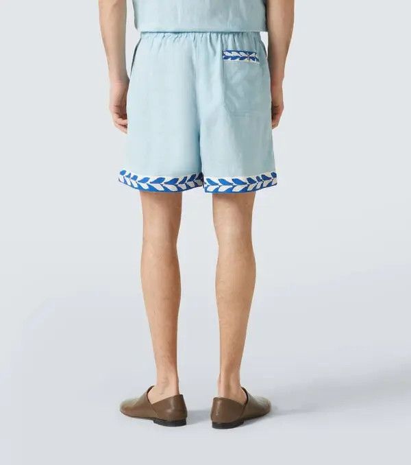 Bode o1mle0226 Seedling Stripe Shorts in Blue Size US 36 / EU 52 - 4 Thumbnail