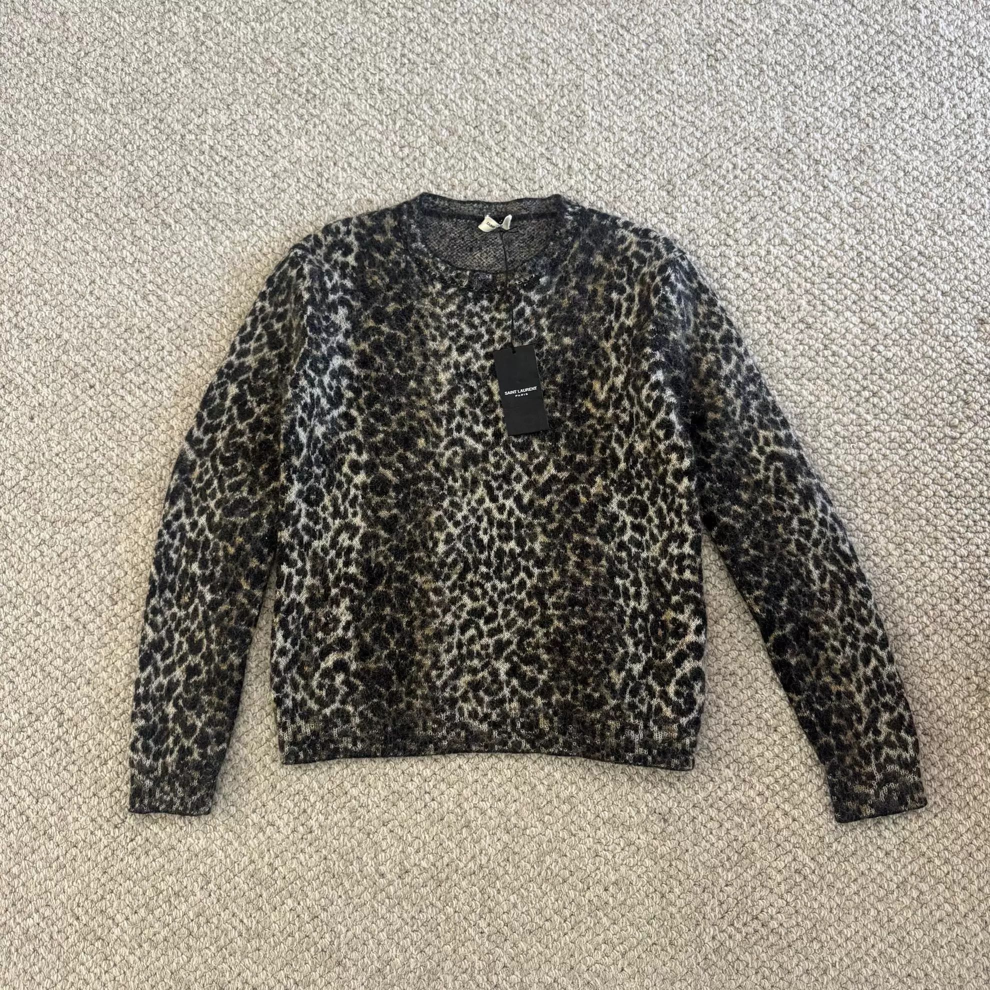 Saint Laurent Paris Saint Laurent Leopard Print Wool Sweater Size S / US 4 / IT 40 - 1 Thumbnail