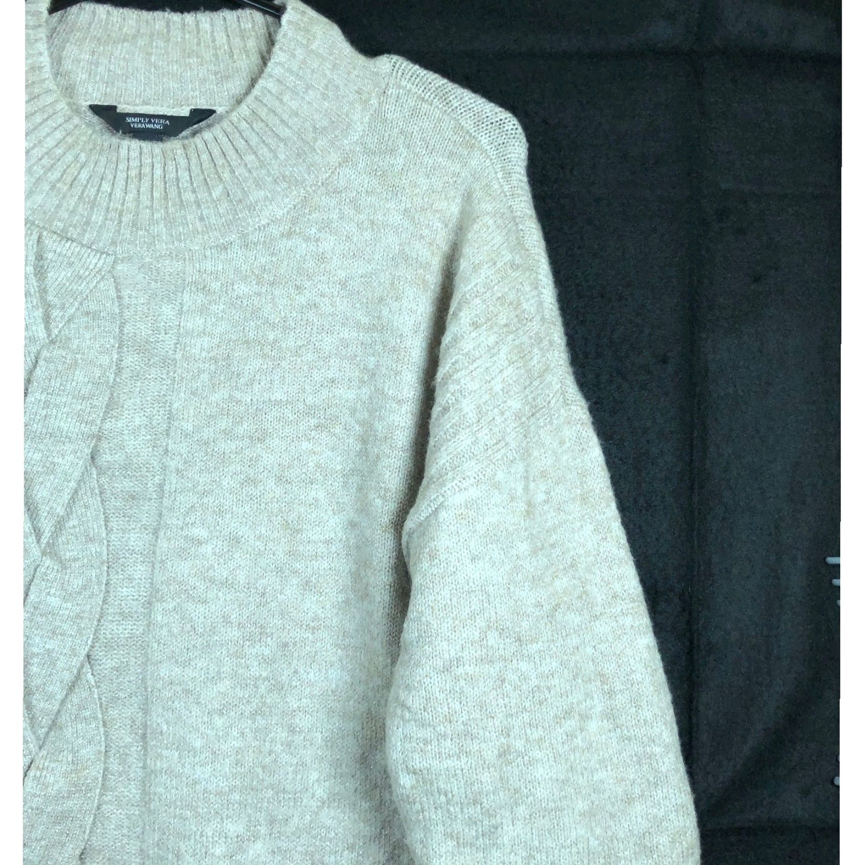 Vintage Vera Wang Womens Sweater Brown Cable Knit Mock Neck Pullover Soft Stretch M Size M / US 6-8 / IT 42-44 - 5 Thumbnail