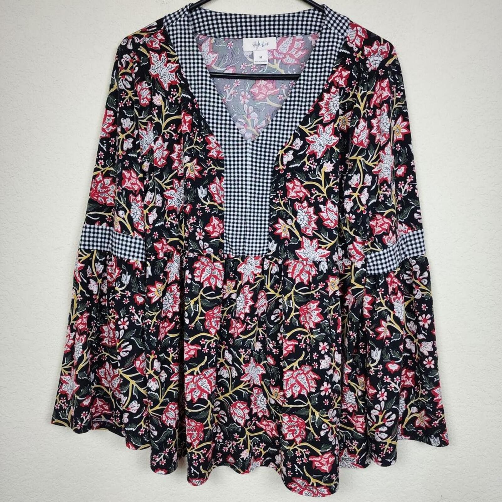 Style & Co Boho Floral Medium Blouse Size M / US 6-8 / IT 42-44 - 1 Thumbnail