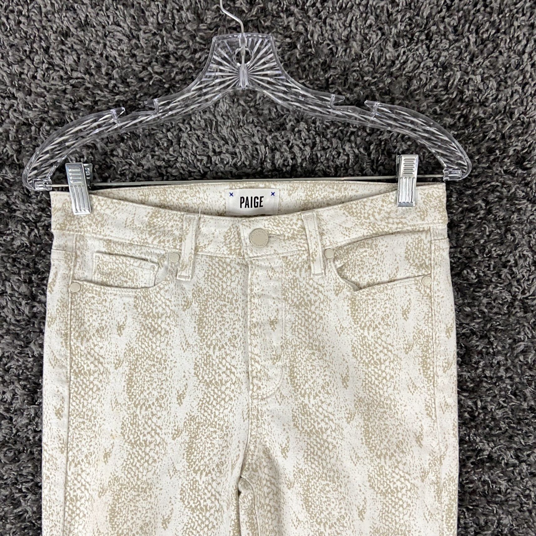 Paige Paige Hoxton Ankle Jeans Women’s 28 Beige Snake Print Size 28" / US 6 / IT 42 - 4 Thumbnail
